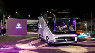 SingAuto's S1, a cold chain logistics vehicle, at the Singapore-based company's grand launch in Abu Dhabi. All photos: Victor Besa / The National