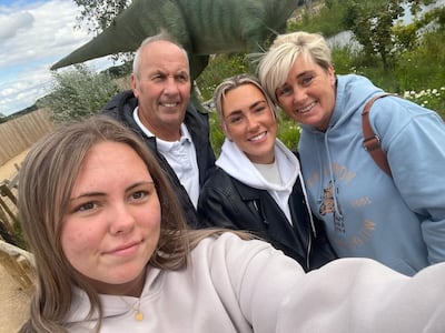 Simon Doswell with his family, from left, daughters Amy and Elle, and wife Sue. Photo: Simon Doswell