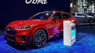 The Ford Mustang Mach-E, presented at the New York International Auto Show in Manhattan. Reuters
