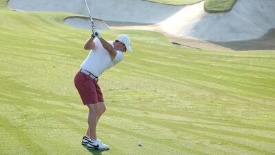 Rory McIlroy at the fifth hole during the DP World Tour Championship Rolex Pro-AM. Getty