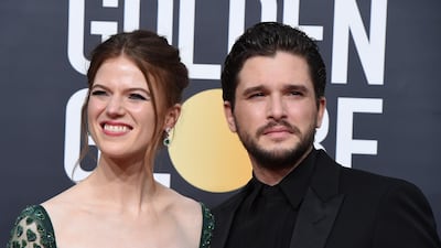 'Game of Thrones' stars Rose Leslie and Kit Harington have welcomed a baby boy, their first child together. AP Photo