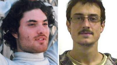 Laurent Bonomo, left, and Gabriel Ferez, right, who were stabbed to death in a London flat that was then set on fire. The two men were studying bio-engineering at Imperial College London and the University of Clermont-Ferrand.