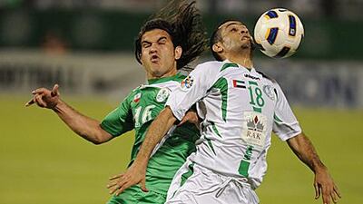 Zob Ahan, in green, beat Emirates 1-0 to secure qualification to the last 16 of the ACL last night.