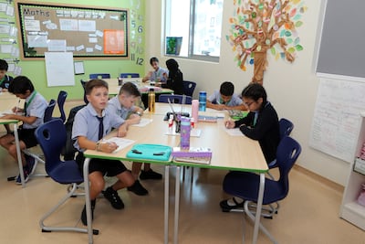 Lesson time at Gems Metropole School in Dubai. Pawan Singh / The National