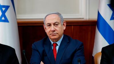 Israel's Prime Minister Benjamin Netanyahu attends the weekly cabinet meeting in Jerusalem on January 5, 2020. Ronen Zvulun / AFP