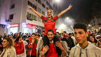 Morocco's supporters celebrate in Rabat. AFP