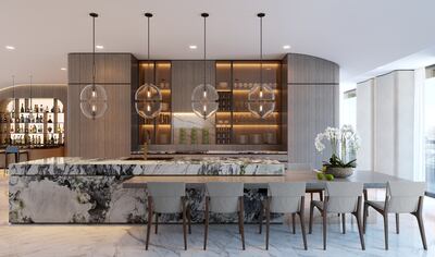 The penthouse family kitchen and breakfast room. Park Modern. Photo: David Loftus / Grant Silverman