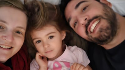 Katy Gillett and her husband aim for an equal share of responsibilities as two working parents. Katy Gillett for The National