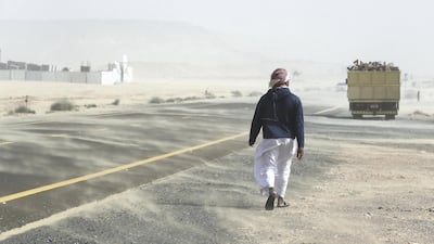 Sandstorms in Umm Nahad 3, in Dubai, caused hazardous road conditions. Pawan Singh/The National