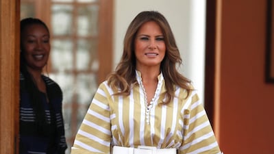 She also wore a Thierry Colson dress in Nairobi.