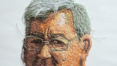 Stephanie Neville, 'Dad Embroidery portrait'