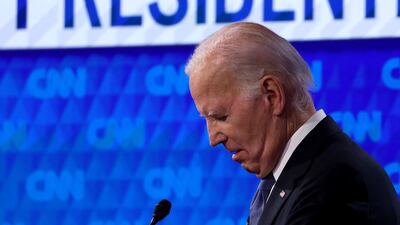 US President Joe Biden at the first debate of the 2024 campaign last month. Getty Images / AFP