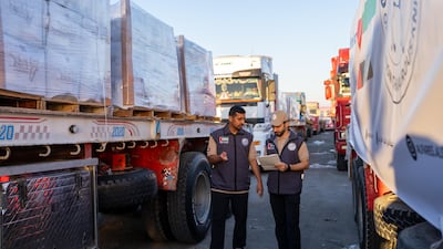 Three aid convoys have carried the humanitarian aid into Gaza. Photo: UAE mission to Gaza