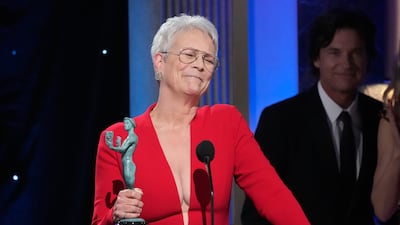 Jamie Lee Curtis won best female supporting actor for Everything Everywhere All at Once. AP