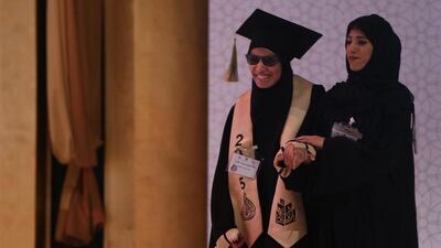 Wafa Awadh was one of the top pupils at the Grade 12 Best Achievers Award Ceremony at Emirates Palace. Delores Johnson / The National