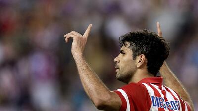 Atletico Madrid’s Diego Costa has scored 27 goals this season so it is inevitable that other top European clubs will try to buy his services this summer. Dani Pozo / AFP