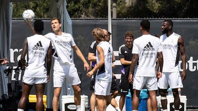Real Madrid squad trains at the UCLA Wallis Annenberg Stadium in Los Angeles, California. EPA