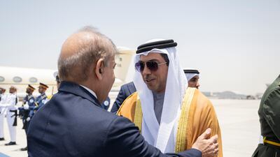 Sheikh Mansour bin Zayed with Shehbaz Sharif