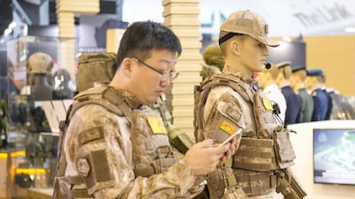 Above, the International Golden Group stand at Idex 2017. Reem Mohammed / The National