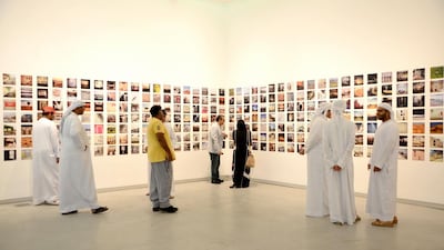 Visitors at the opening night of the #Sharjah1000 exhibition. Courtesy #Sharjah1000
