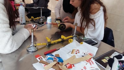 Kids will get the opportunity to participate in the Junk DIY Robots workshop at The District at du Forum on Yas Island. Courtesy Junkbot