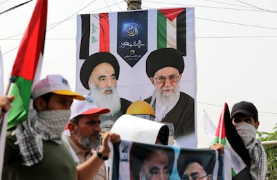 Iraqi Popular Mobilisation Forces during an anti-Israel rally to mark Al Quds day in central Baghdad last year. EPA