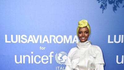 Halima Aden attends the Unicef Summer Gala on August 9, 2019 in Porto Cervo, Italy. Getty Images