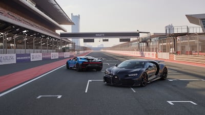 Bugatti Chiron Twins at Dubai Autodrome. All photos: Bugatti