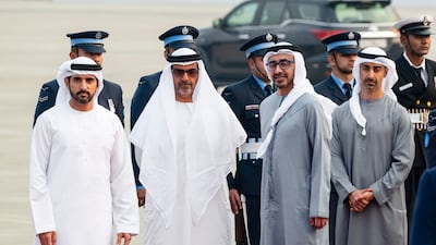 Members of the UAE leadership on arrival in India