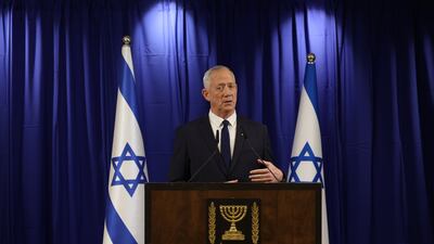 Benny Gantz resigned from Israel's government on Sunday night. EPA