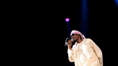 American hip-hop artist Snoop Dogg performs at Yas Arena in Abu Dhabi on Friday May 6, 2011. Andrew Henderson / The National