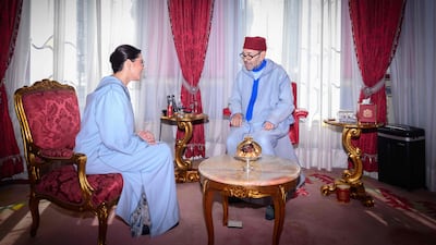 Morocco's King Mohammed VI meets Marrakesh mayor Fatima Ezzahra El Mansouri after she became the country's first woman Prime Minister. AFP