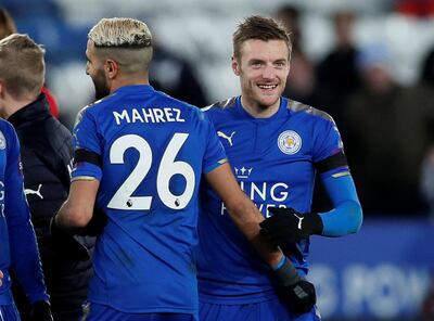 Leicester City's Jamie Vardy, right, and Riyad Mahrez are in good form. David Klein / Reuters