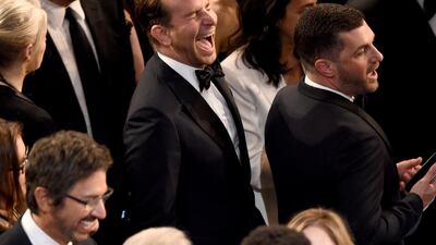Bradley Cooper appears in the audience at the Oscars. AP