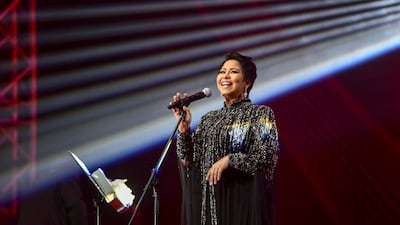 Sherine Abdelwahab, Egyptian singer performs at the Eid concert held in Etihad Arena, Yas Island. Khushnum Bhandari / The National