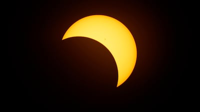 Sun spots are visible as the sun emerges from a total eclipse by the moon, on Monday, August 21, 2017, near Redmond, Oregon. Ted S Warren / AP Photo