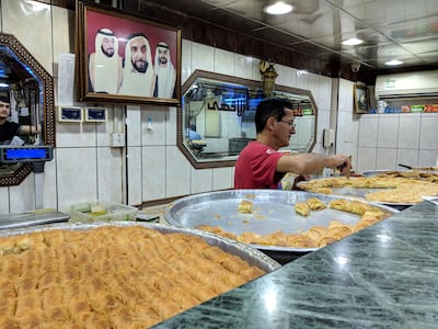 Hot kunafah at Al Aqssa Sweets in Abu Dhabi. Naser Al Wasi