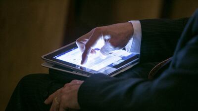 Royal Jordanian said all such devices — including laptops, tablets, cameras, DVD players and electronic games — would need to be checked in under new US government rules coming into force March 21. Silvia Razgova / The National