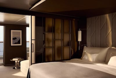 The Premier Penthouse suites feature a warm colour palette and separate living and sleeping areas. Photo: MSC Group