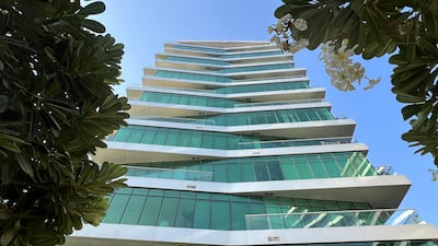 The building's design offers sweeping views