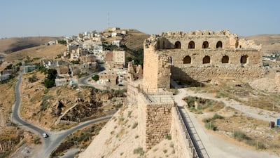 Karak Crusader castle ruins and town, Karak, Jordan. AFP