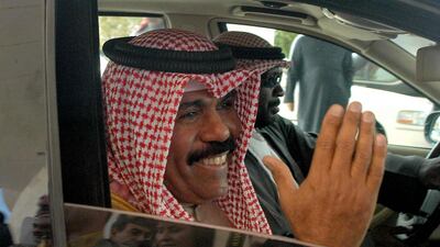 Crown Prince Sheikh Nawaf leaves after taking the oath at the National Assembly in Kuwait City on February 20, 2006. AFP
