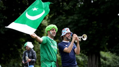 Fans of Pakistan and England outside the ground ahead of the first ODI in Cardiff.