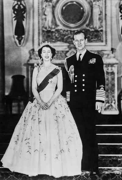 Queen Elizabeth and Prince Philip, Duke of Edinburgh, before her coronation, in London on June 2, 1953. AFP