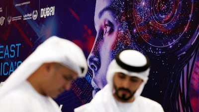 Visitors at Gisec Global at Dubai Exhibition Centre. Chris Whiteoak / The National
