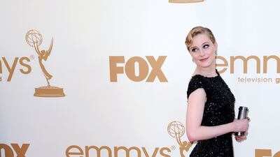 Evan Rachel Wood wears Elie Saab to the 2011 Primetime Emmy Awards. EPA