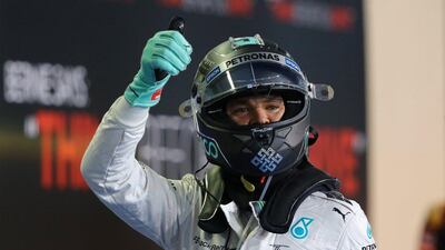 Nico Rosberg comprehensively outpaced Lewis Hamilton to clinch pole position for the Abu Dhabi Grand Prix. Marwan Naamani / AFP