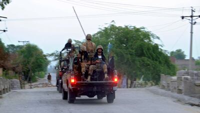 Pakistani security officials on a vehicle patrol in a street following an attack on a Frontier Corps (FC) check post in Jamrud, a tribal area in Khyber Agency, Pakistan, EPA / Bilawal Arbab