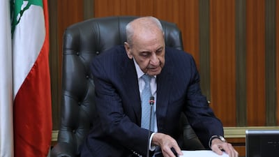 Nabih Berri, Lebanese parliamentary Speaker, opens the debate on the abolition of the death penalty. EPA