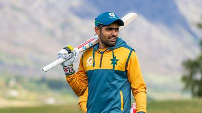 Babar Azam during Pakistan's training session at Queenstown Events Centre in New Zealand. Getty